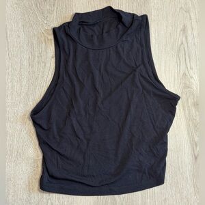 Black Sleeveless Crop Top with Mock Neck Size 6